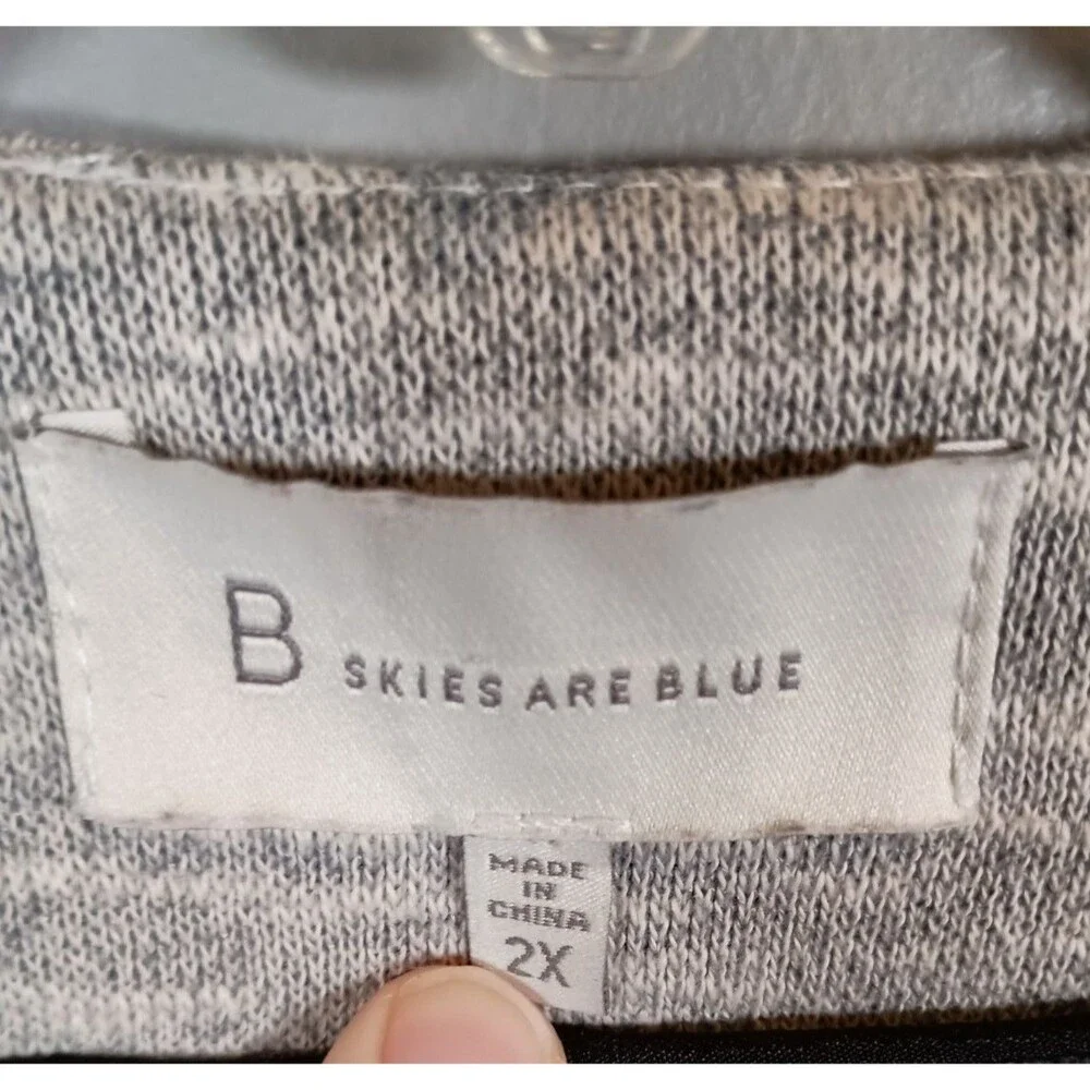 Skies Are Blue Blazer Cardigan Sweater Women Size 2X Open Front Pockets Gray